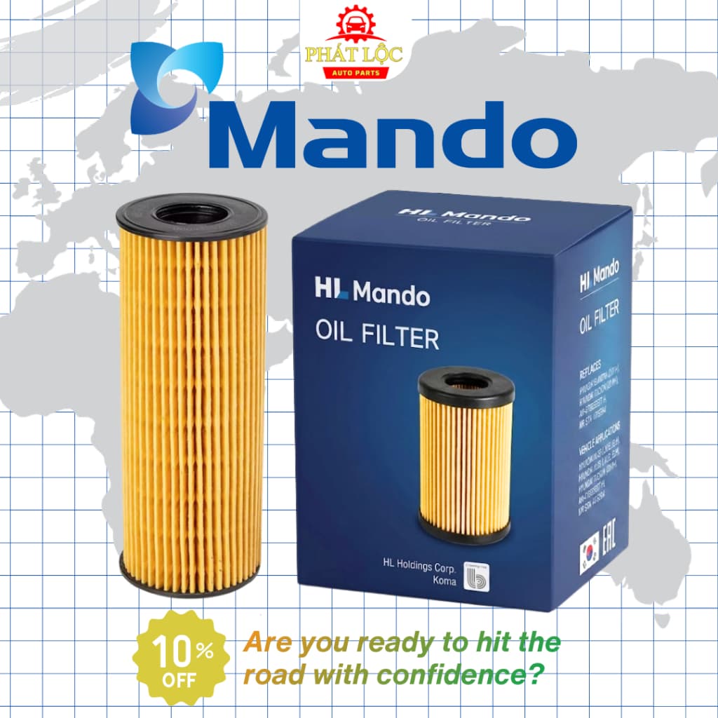 Lọc nhớt,lọc dầu động cơ thương hiệu Mando phù hợp với Santa Fe 2021-2025, Sorento 2021-2025, Sportage 2021-2025