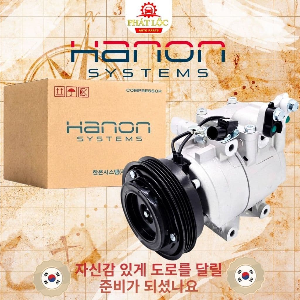 Lốc lạnh điều hòa thương hiệu Hanon,HCC phù hợp với Hyundai Getz 2004-2011