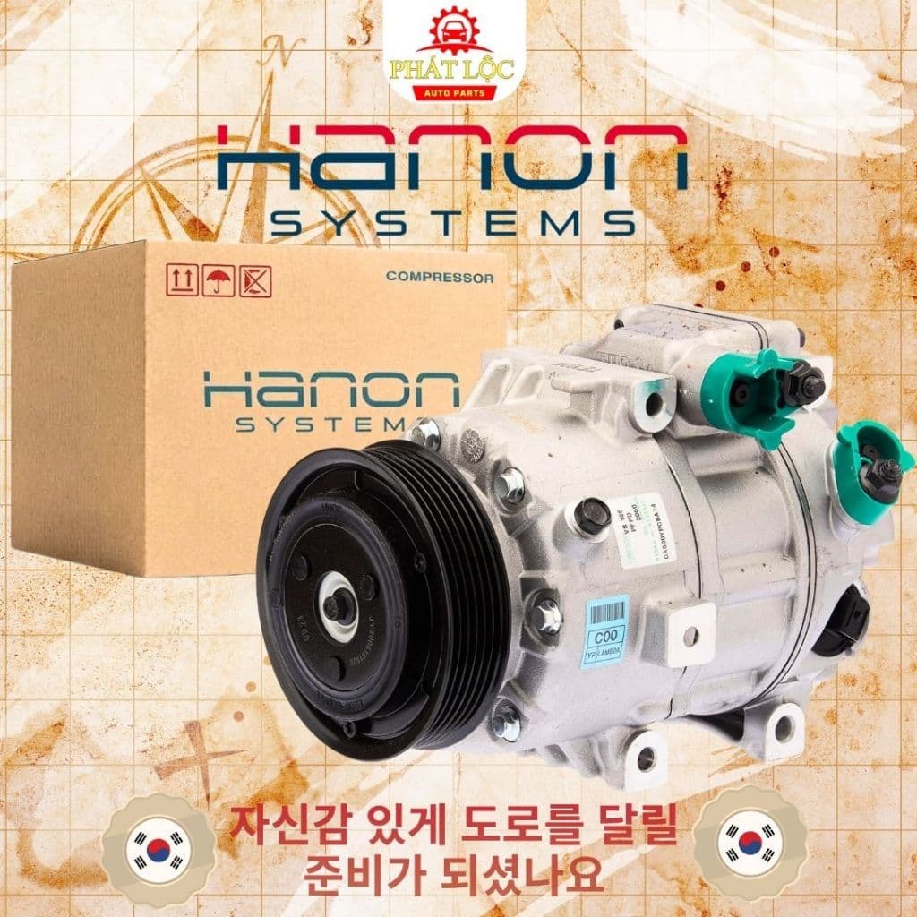 Lốc lạnh điều hòa, máy nén điều hòa thương hiệu Hanon,HCC phù hợp với Sedona 2014-2021, Carnival 2015-2021