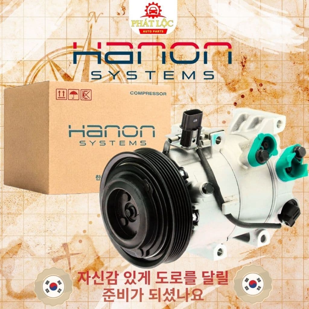 Lốc lạnh điều hòa, máy nén điều hòa thương hiệu Hanon,HCC phù hợp với Kia Seltos 2020-2026
