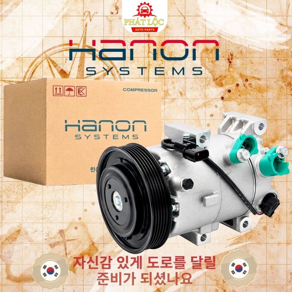 Lốc lạnh điều hòa, máy nén điều hòa thương hiệu Hanon,HCC phù hợp với Kia Sorento 2020-2024