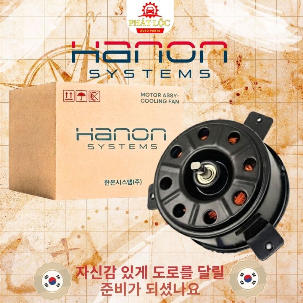 Mô tơ quạt két nước thương hiệu Hanon,HCC phù hợp Grand I10 2014-2021