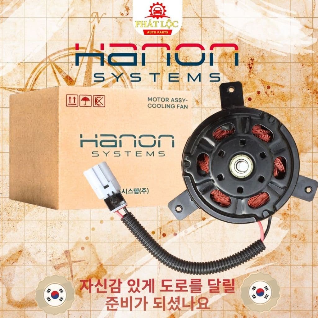 Mô tơ quạt két nước thương hiệu Hanon,HCC phù hợp Kia Morning 2012-2020