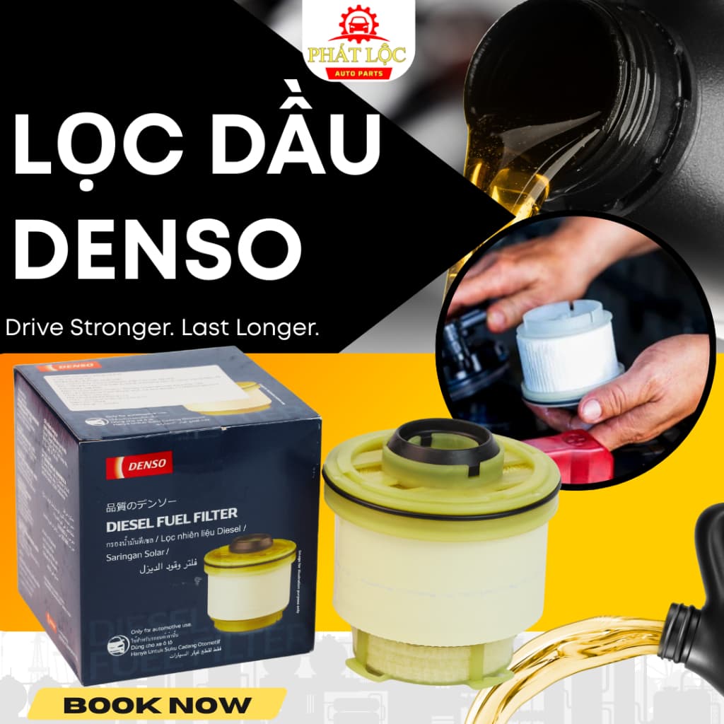 Lọc nhiên liệu Denso phù hợp Triton, Pajero Sport ( Denso chính hãng)