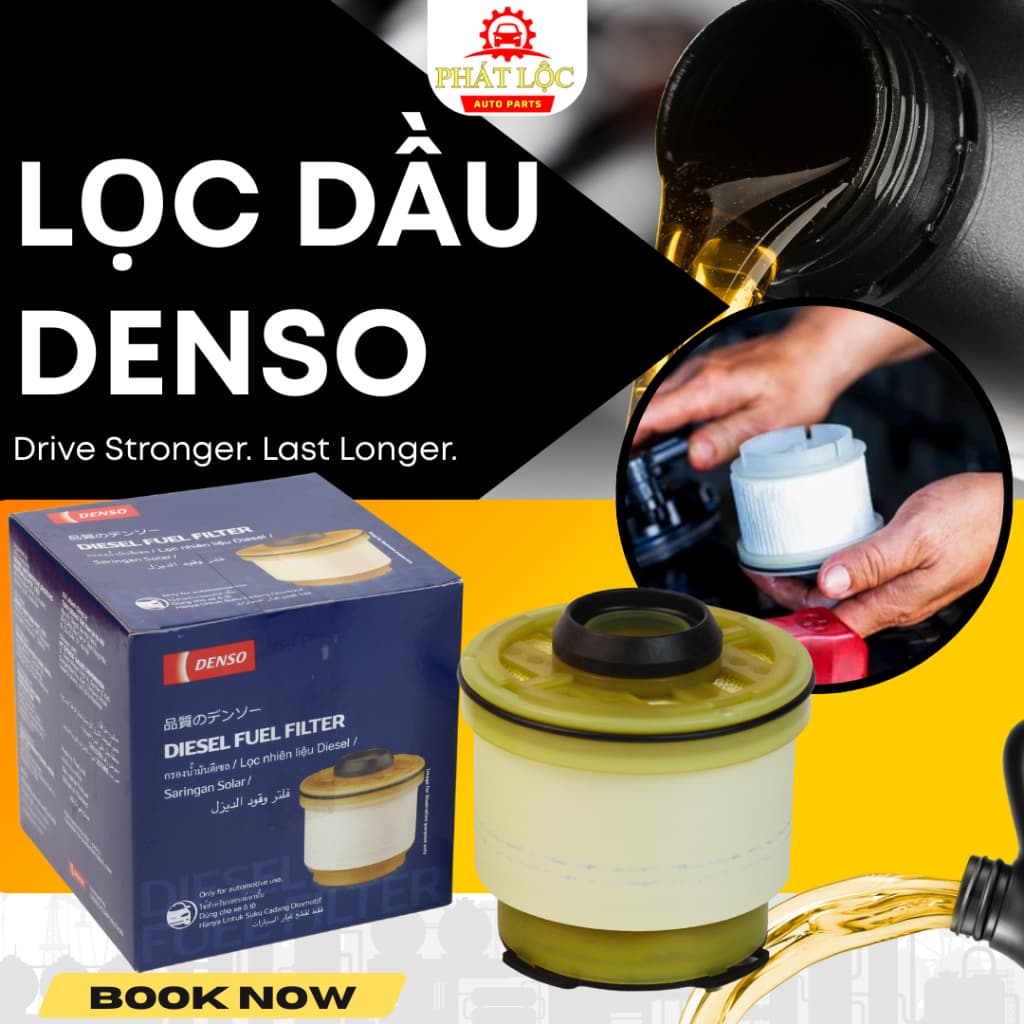 Lọc nhiên liệu  Denso phù hợp Ford Ranger 2.2 3.2 2012-2022, BT-50 2012-2022 ( Denso chính hãng)