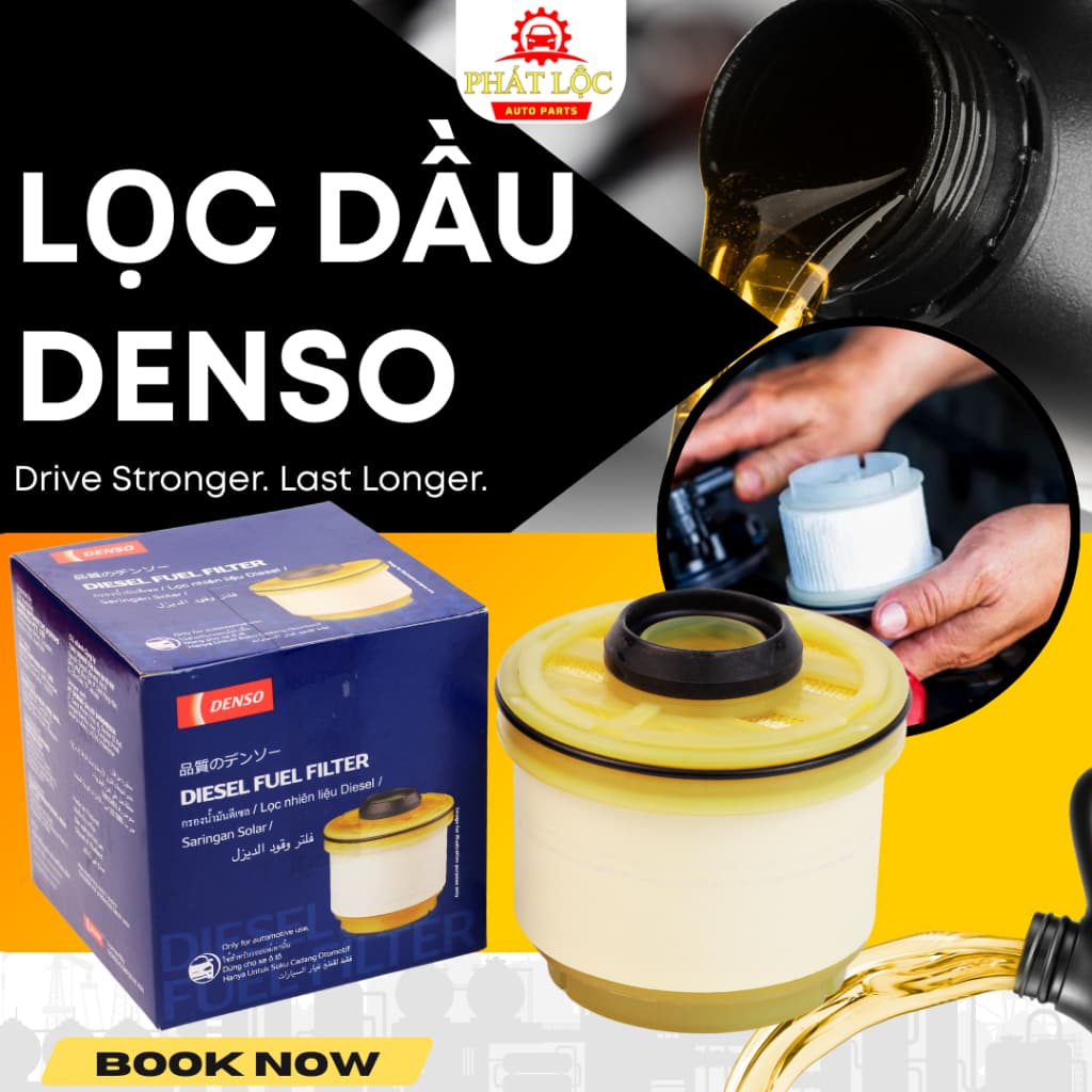 Lọc nhiên liệu Denso phù hợp Fortuner, Hilux, Hiace ( Denso chính hãng)