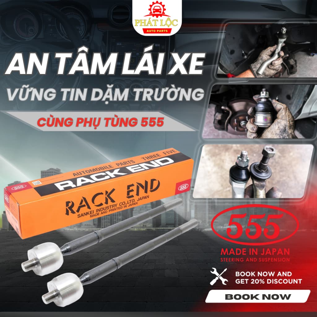 Rotuyn lái trong 555 phù hợp với Innova, Fortuner 2005-2016, Hilux 2005-2016 ( 555 chính hãng)