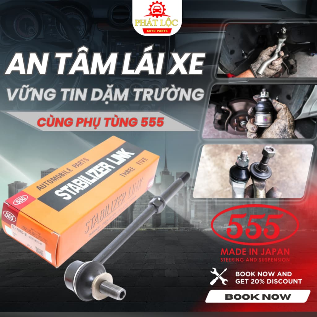 Rotuyn cân bằng trước  555 phù hợp với Innova, Hilux 2004-2015 ( 555 chính hãng)