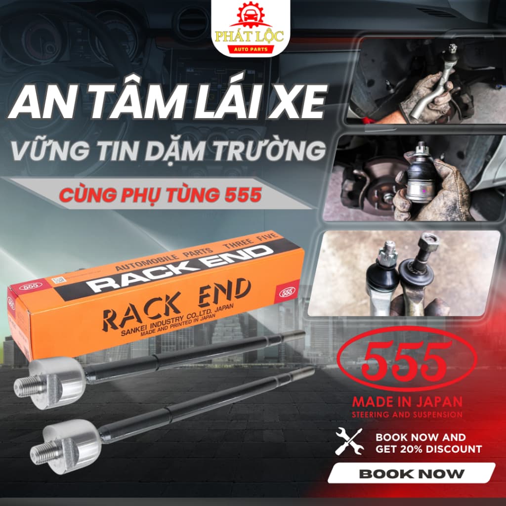 Rotuyn lái trong 555 phù hợp với  Attrage, Mirage ( 555 chính hãng)