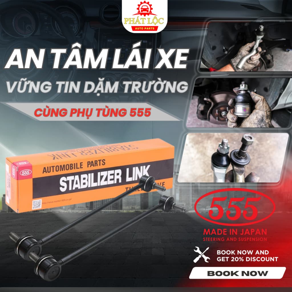 Rotuyn cân bằng trước, sau 555 phù hợp với Mazda Cx-5 2012-2018, Mazda 6 2014-2020, Mazda 3 2014-2020 ( 555 chính hãng)