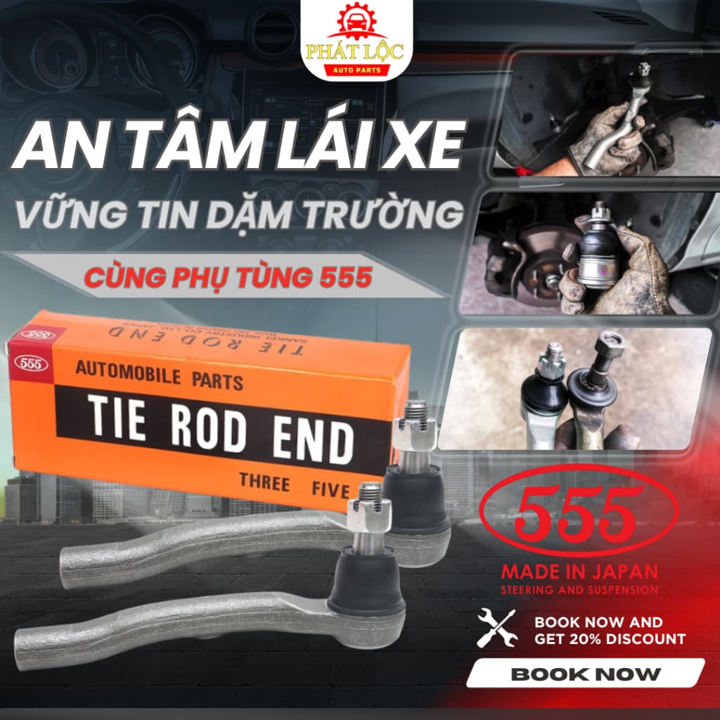 Rotuyn lái ngoài 555 phù hợp với Nissan Navara (555 chính hãng)