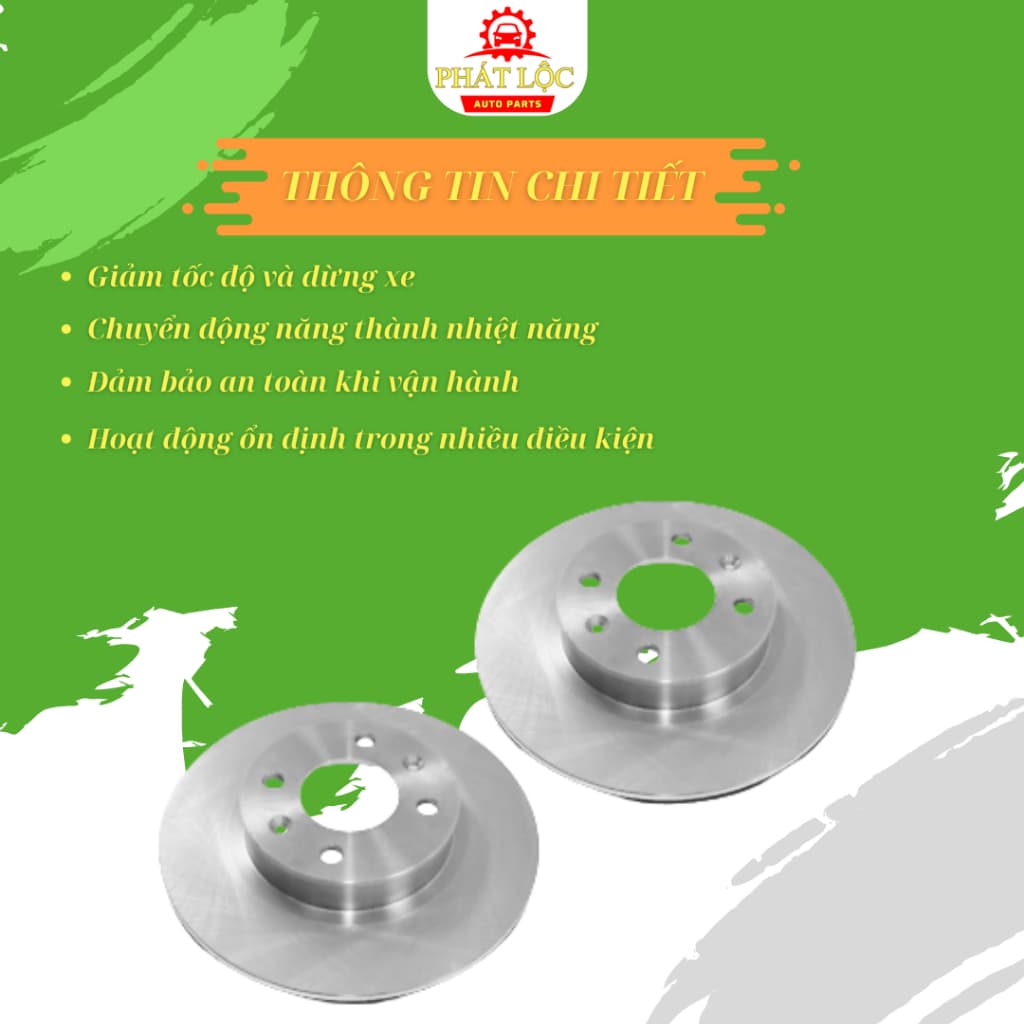 Đĩa phanh trước Grand I10 2014-2022 ( Hyundai chính hãng) - ảnh 3