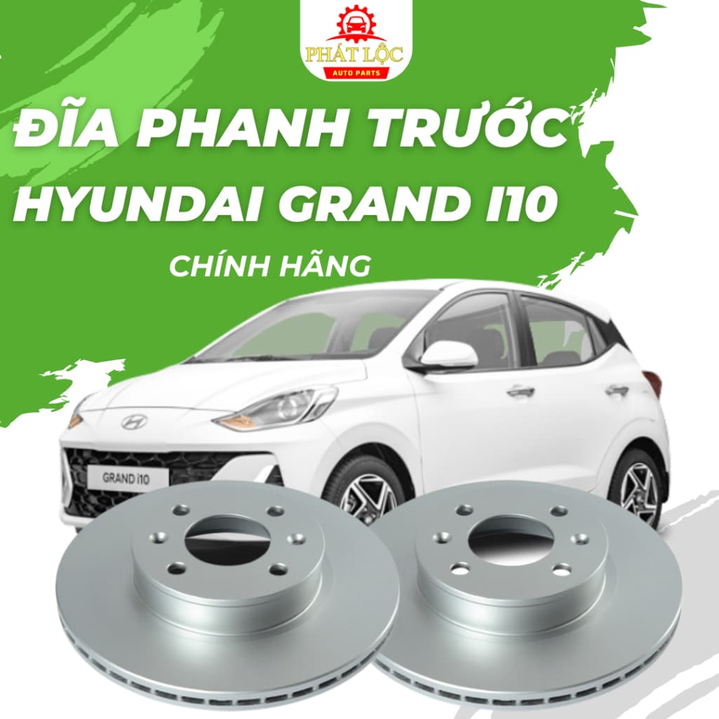 Đĩa phanh trước Grand I10 2014-2022 ( Hyundai chính hãng)